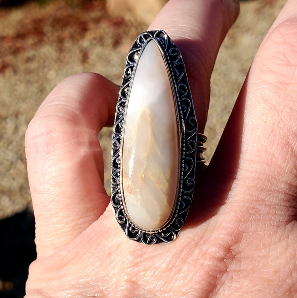 New Huge Botswana Agate 925 Silver Statement Ring. - Picture 9 of 16